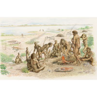 Homo sapiens burial scene, Australia (c) John Sibbick
